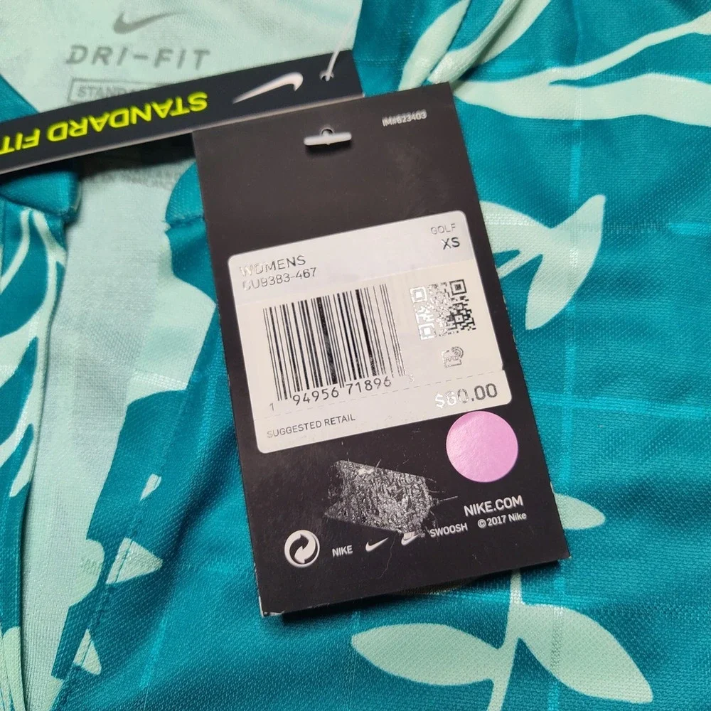 Nike Dri-FIT Women Size XS Victory Sleeveless Floral Print Golf Polo Shirt‎ NEW